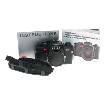 Leica R4 Black 35mm film camera body Leitz SLR strap and instruction manual