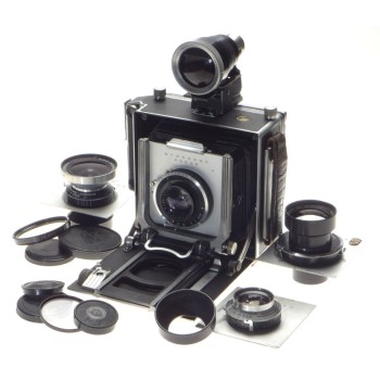 LINHOF Technika folding camera large format 4 lenses grip universal finder caps LINHOF Technika folding camera large format 4 lenses grip universal finder caps