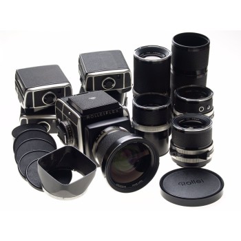 ROLLEIFLEX SL66 CAMERA MEGA KIT 5 ZEISS LENS BACKS DISTAGON 4/40mm S-PLANAR 120